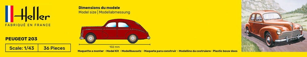Zdjęcie dodatkowe produktu Peugeot 203 1:43 Heller 56160 STARTER KIT
