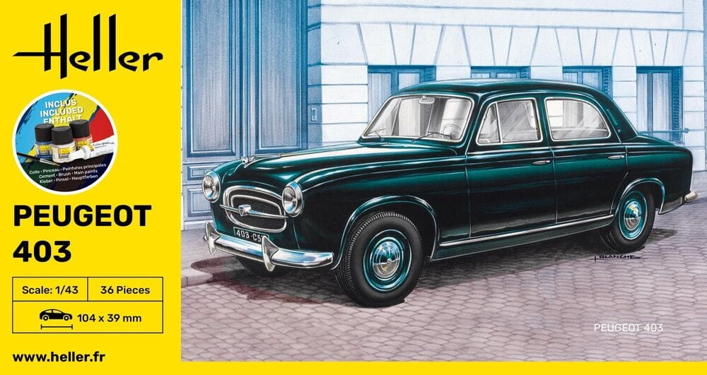 Zdjęcie dodatkowe produktu Peugeot 403 STARTER KIT 1:43 Heller 56161