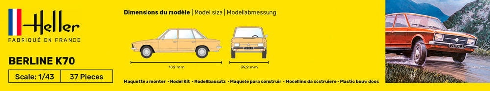 Zdjęcie dodatkowe produktu Volkswagen K70 1:43 Heller 56176 STARTER KIT