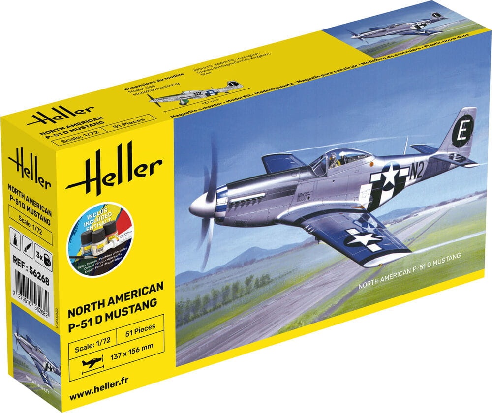 Zdjęcie główne produktu P-51 Mustang 1:72 STARTER KIT Heller 56268