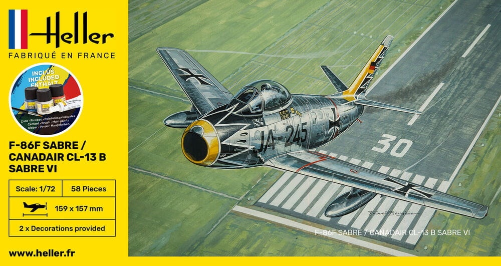 Zdjęcie dodatkowe produktu F-86F SABRE/CANADAIR CL-13 B Sabre VI 1:72 Heller 56277 STARTER KIT