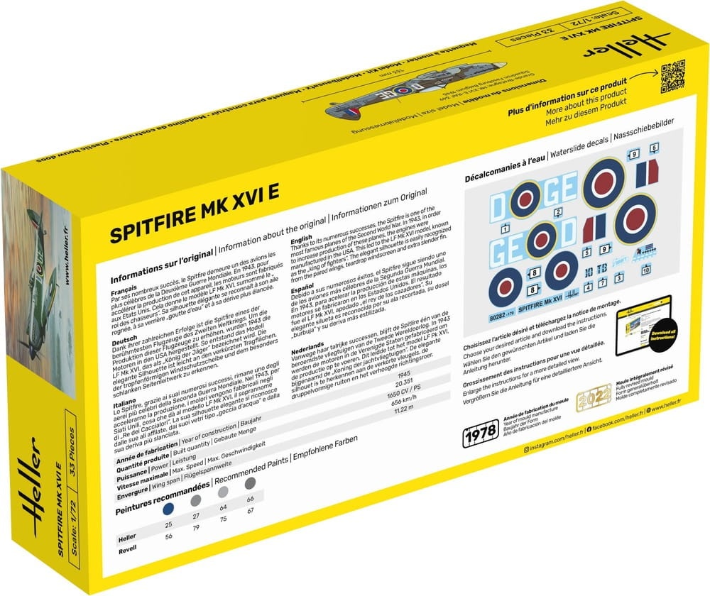 Zdjęcie dodatkowe produktu Spitfire 1:72 STARTER KIT Heller 56282