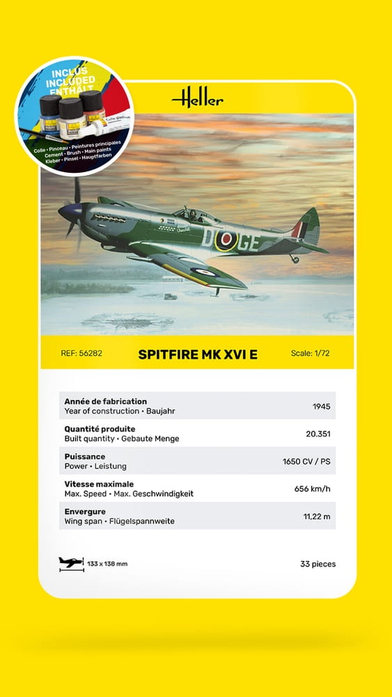 Zdjęcie dodatkowe produktu Spitfire 1:72 STARTER KIT Heller 56282