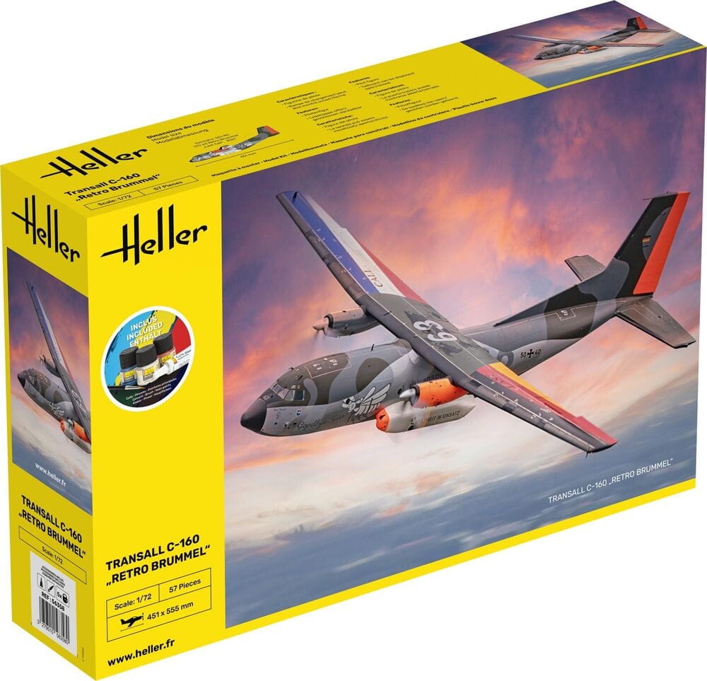 Zdjęcie główne produktu Transall C-160 Retro Brummel 1:72 Heller 56358 STARTER KIT