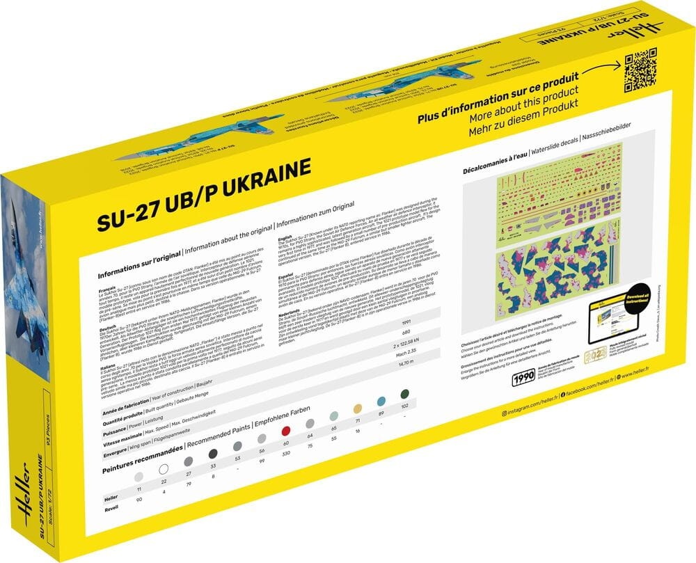 Zdjęcie dodatkowe produktu SU-27 UB/P Ukraine 1:72 Heller 56371 STARTER KIT