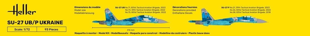Zdjęcie dodatkowe produktu SU-27 UB/P Ukraine 1:72 Heller 56371 STARTER KIT