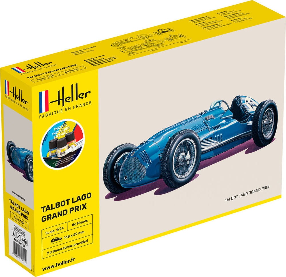 Zdjęcie główne produktu Talbot Lago Grand Prix 1:24 Heller 56721 STARTER KIT