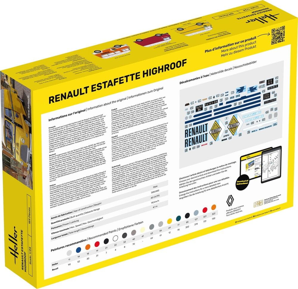 Zdjęcie dodatkowe produktu Estafette Highroof 1:24 Heller 56740 STARTER KIT