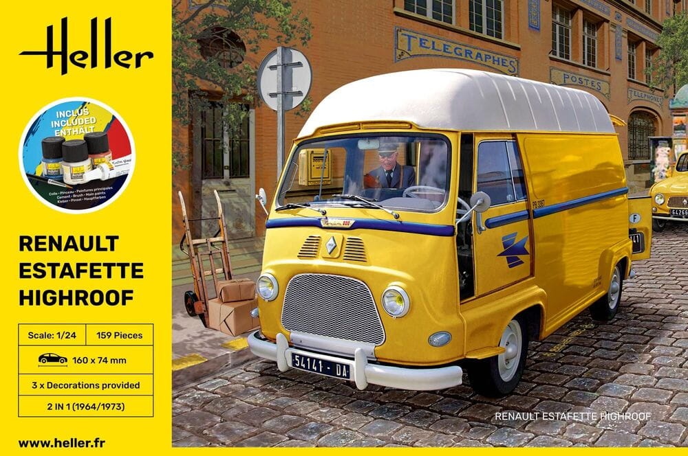 Zdjęcie dodatkowe produktu Estafette Highroof 1:24 Heller 56740 STARTER KIT
