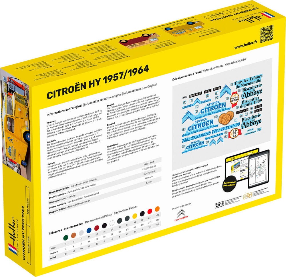 Zdjęcie dodatkowe produktu Citroen Type H 2 decorations 1:24 Heller 56744 STARTER KIT