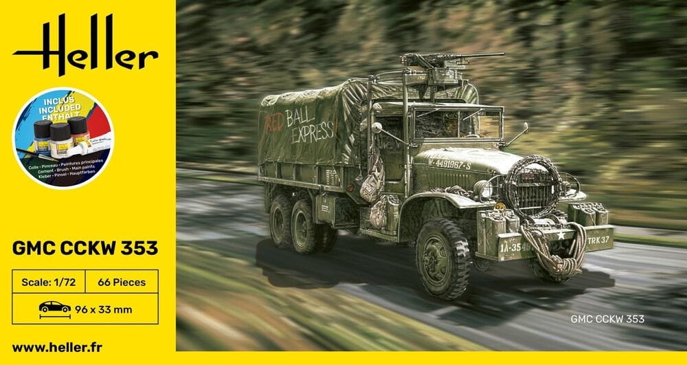 Zdjęcie dodatkowe produktu GMC CCKW 352 1:72 Heller 56996 STARTER KIT