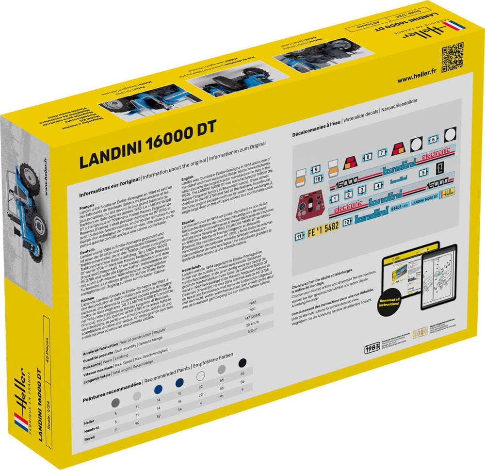 Zdjęcie dodatkowe produktu Landini 16000 DT 1:24 Heller 57403 STARTER KIT