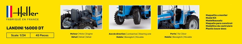 Zdjęcie dodatkowe produktu Landini 16000 DT 1:24 Heller 57403 STARTER KIT
