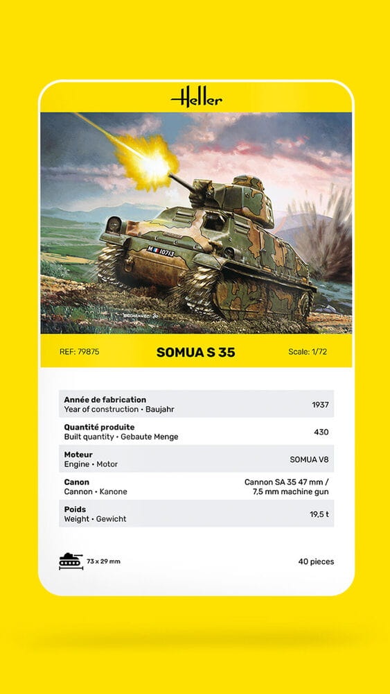Zdjęcie dodatkowe produktu Somua S35 1:72 Heller 79875