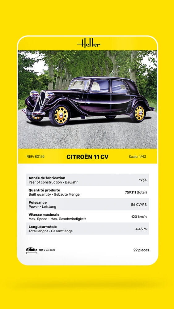 Zdjęcie dodatkowe produktu Citroen 11 CV 1:43 Heller 80159