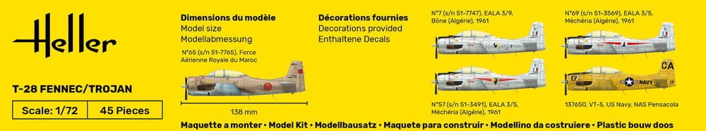 Zdjęcie dodatkowe produktu T-28 FENNEC /TROJAN 1:72 Heller 80279