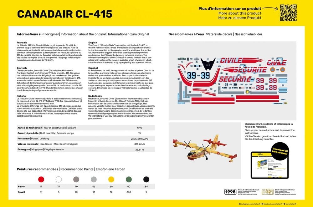 Zdjęcie dodatkowe produktu Canadair CL-415 1:72 Heller 80370
