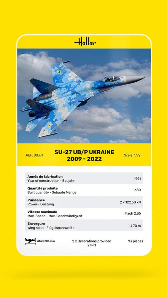 Zdjęcie dodatkowe produktu SU-27 UB/P Ukraine 1:72 Heller 80371