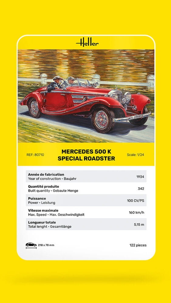 Zdjęcie dodatkowe produktu Mercedes 500 K Special Roadster 1:24 Heller 80710