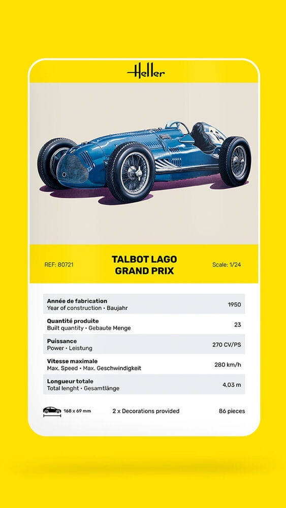 Zdjęcie dodatkowe produktu Talbot Lago Grand Prix 1:24 Heller 80721