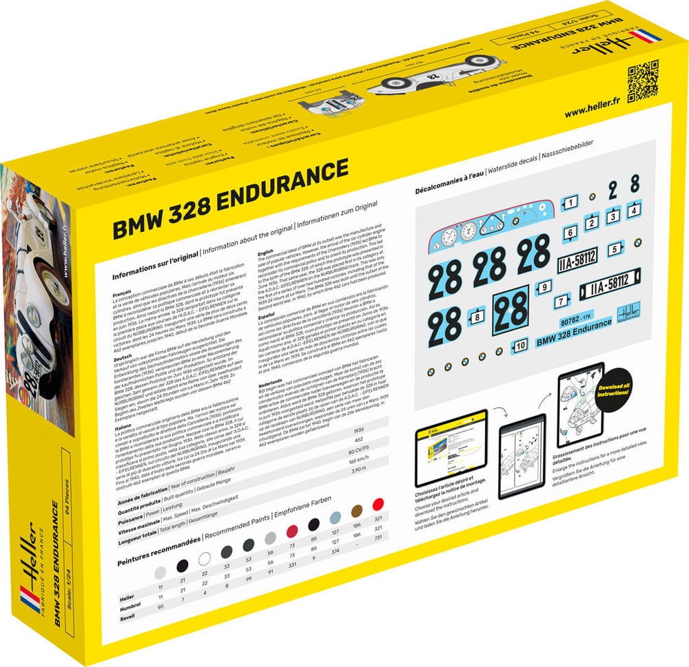 Zdjęcie dodatkowe produktu BMW 328 Endurance 1:24 Heller 80782