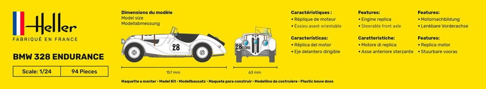 Zdjęcie dodatkowe produktu BMW 328 Endurance 1:24 Heller 80782