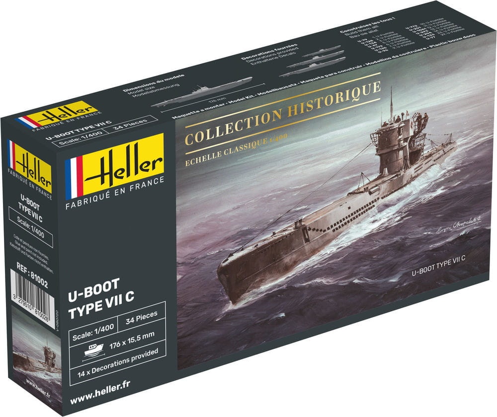 Zdjęcie główne produktu U-Boot Type VII C 1:400 Heller 81002