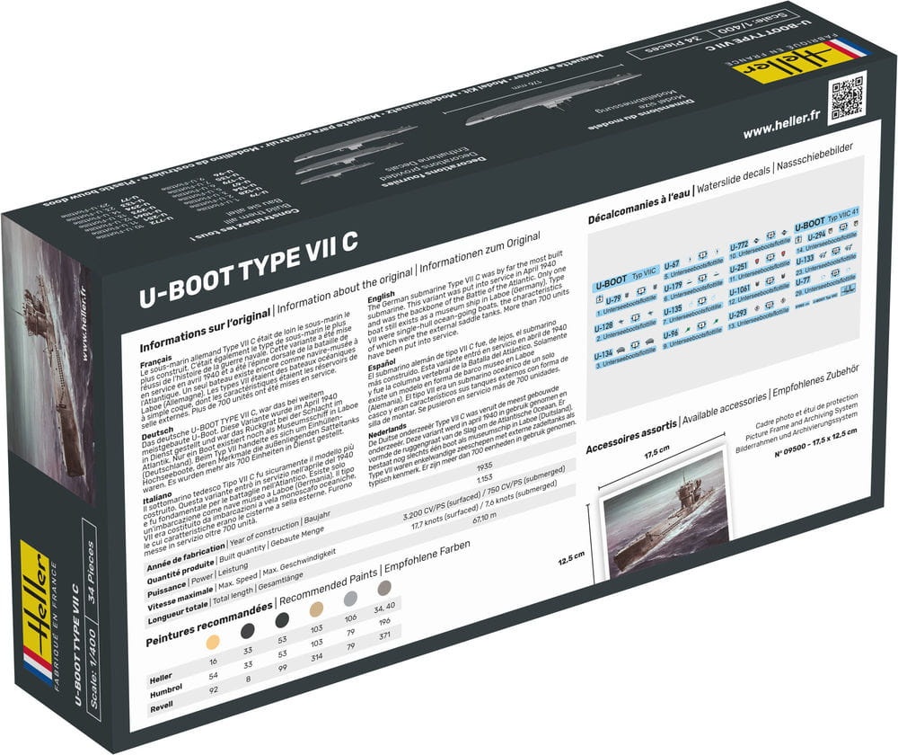 Zdjęcie dodatkowe produktu U-Boot Type VII C 1:400 Heller 81002