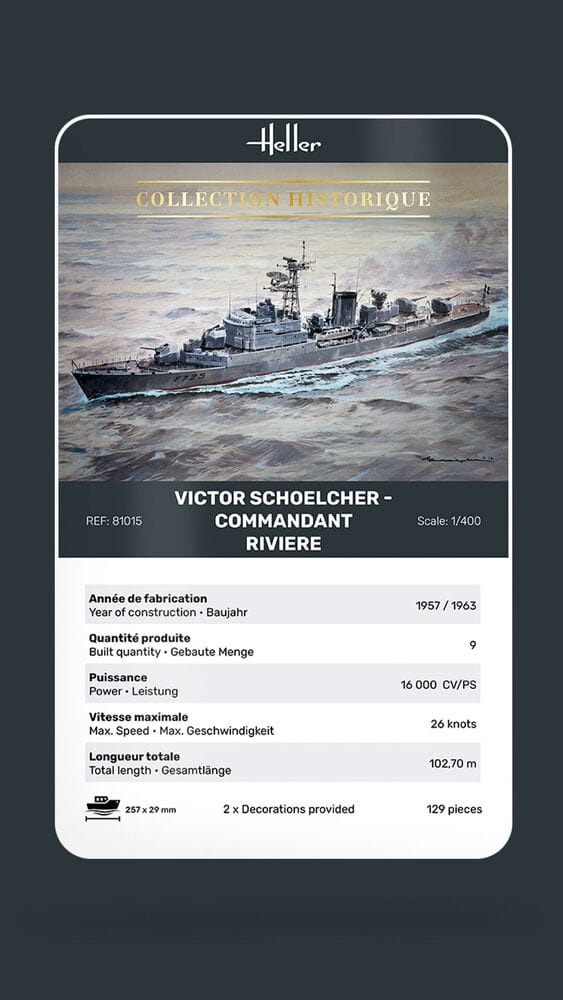Zdjęcie dodatkowe produktu Victor Schoelcher - Commandant Riviere 1:400 Heller 81015