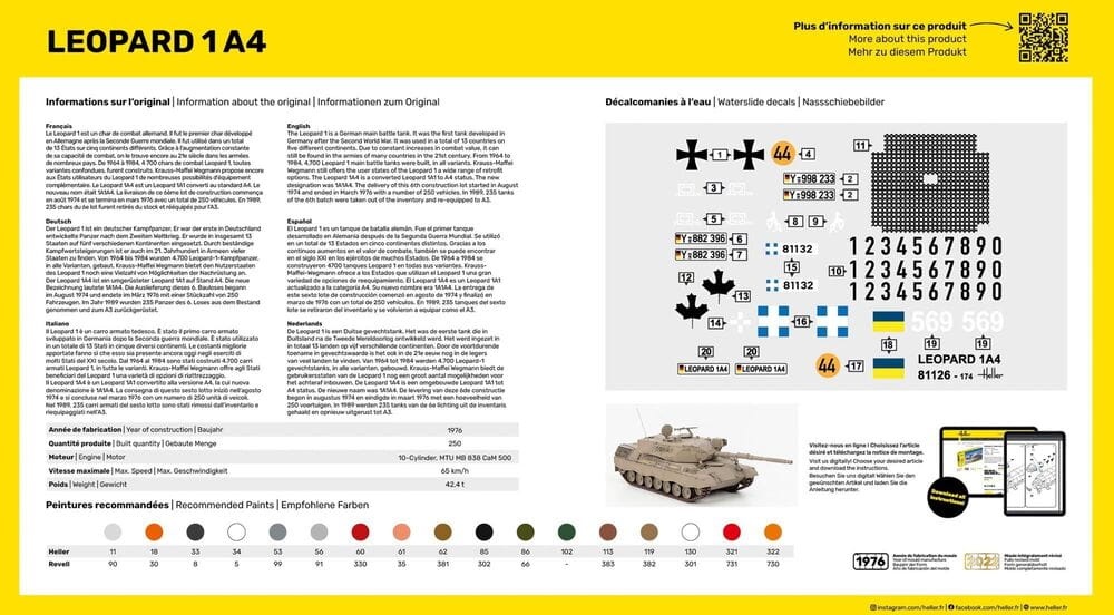 Zdjęcie dodatkowe produktu Leopard 1A4 1:35 Heller 81126