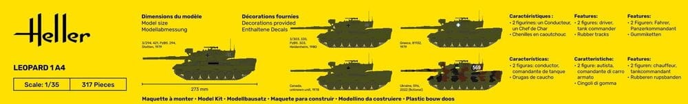 Zdjęcie dodatkowe produktu Leopard 1A4 1:35 Heller 81126