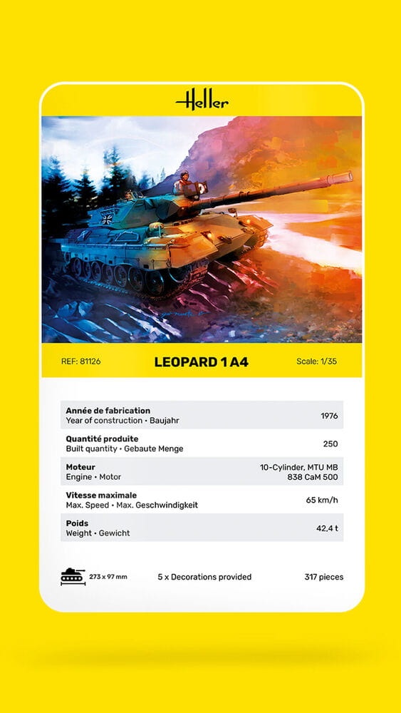 Zdjęcie dodatkowe produktu Leopard 1A4 1:35 Heller 81126