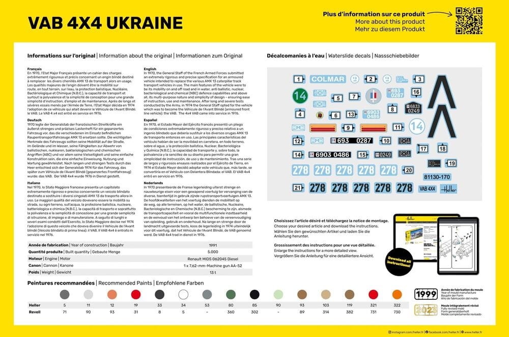 Zdjęcie dodatkowe produktu VAB 4x4 Ukraine 1:35 Heller 81130
