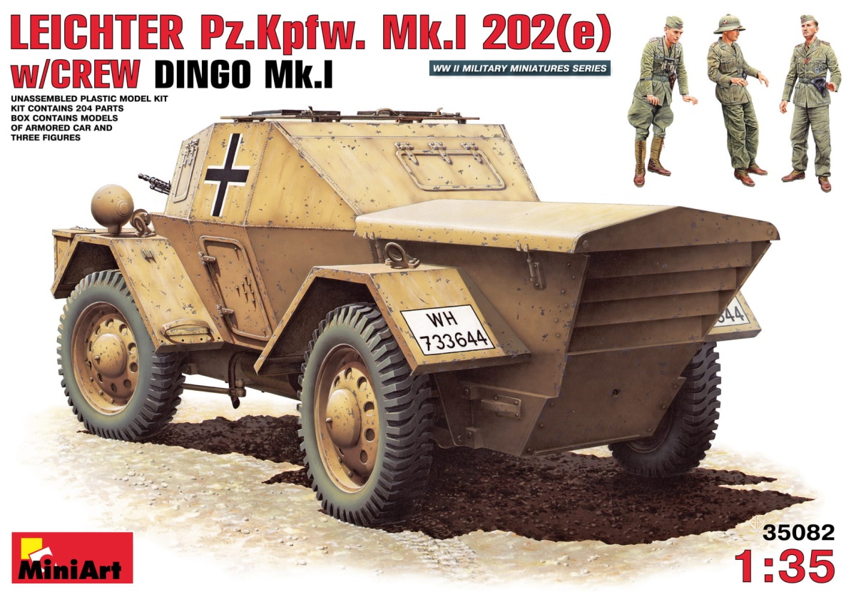 Zdjęcie główne produktu Leichter Pz.kpfw. 202(e) W/crew Dingo Mk.i 1:35 MiniArt 35082