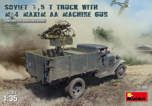 Soviet 1,5 T. Truck W/ M-4 Maxim Aa Machine Gun 1:35 MiniArt 35186
