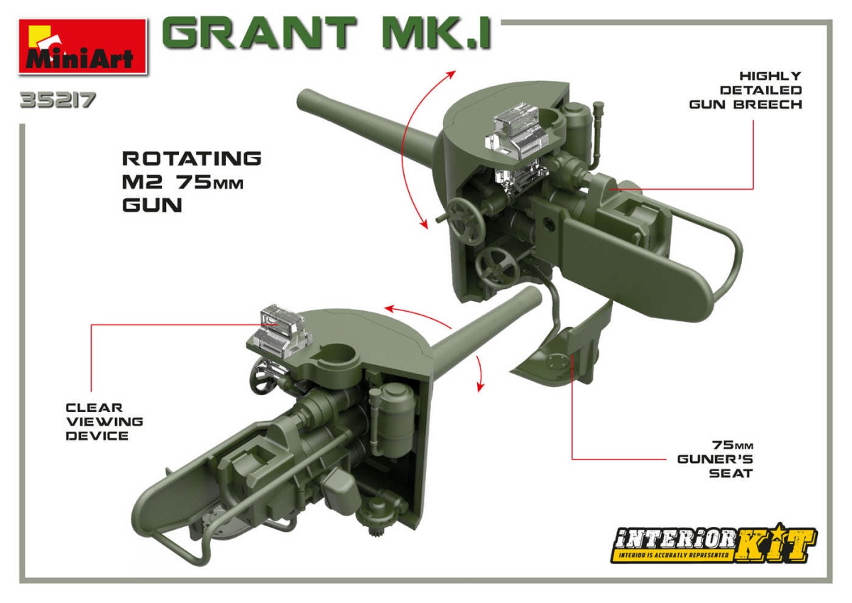 Zdjęcie dodatkowe produktu Grant Mk.I Interior Kit 1:35 MiniArt 35217