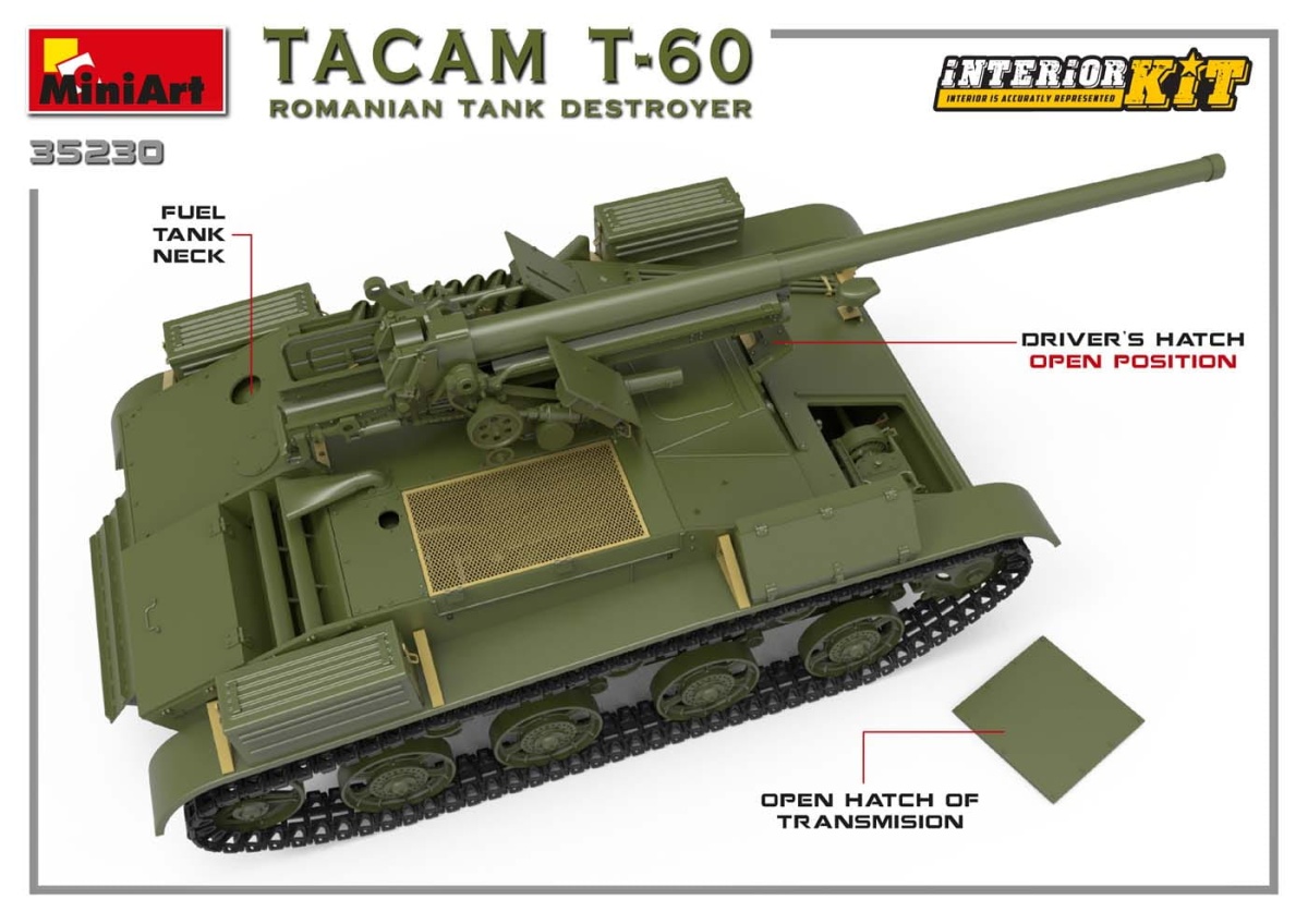 Zdjęcie dodatkowe produktu Tacam T-60 Romanian Tank Destroyer. Interior Kit 1:35 MiniArt 35230