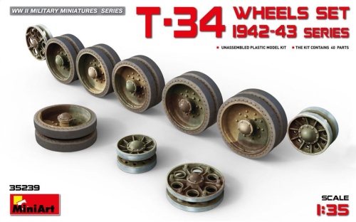 T-34 Wheels Set. 1942-43 Series 1:35 MiniArt 35239