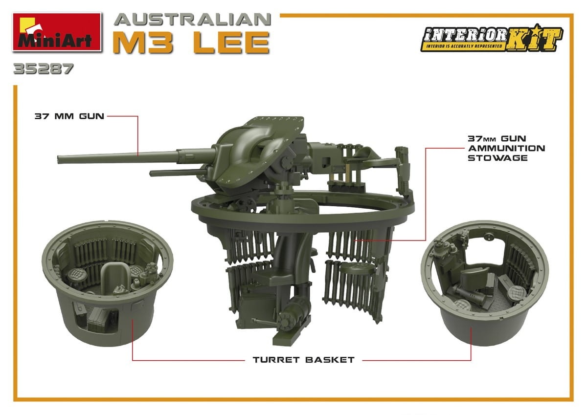 Zdjęcie dodatkowe produktu Australian M3 Lee. Interior Kit 1:35 MiniArt 35287