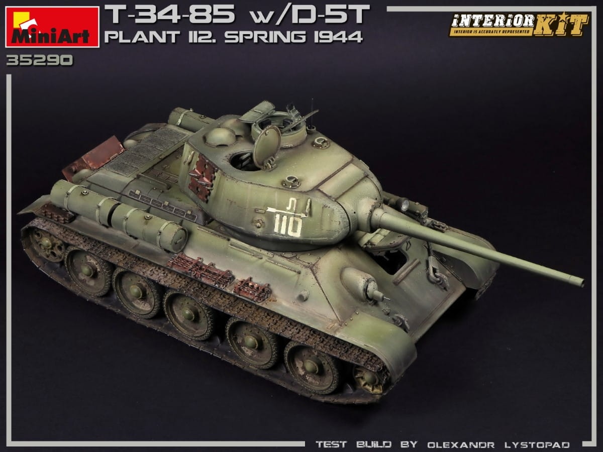 Zdjęcie dodatkowe produktu T-34/85 W/d-5t. Plant 112. Spring 1944. Interior Kit 1:35 MiniArt 35290