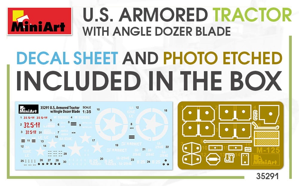 Zdjęcie dodatkowe produktu U.s. Armored Tractor With Angle Dozer Blade 1:35 MiniArt 35291