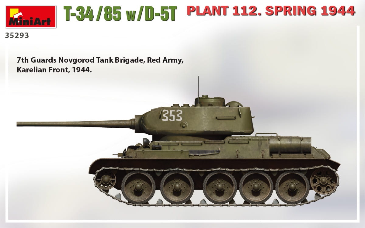 Zdjęcie dodatkowe produktu T-34/85 W/d-5t Plant 112. Spring 1944 1:35 MiniArt 35293