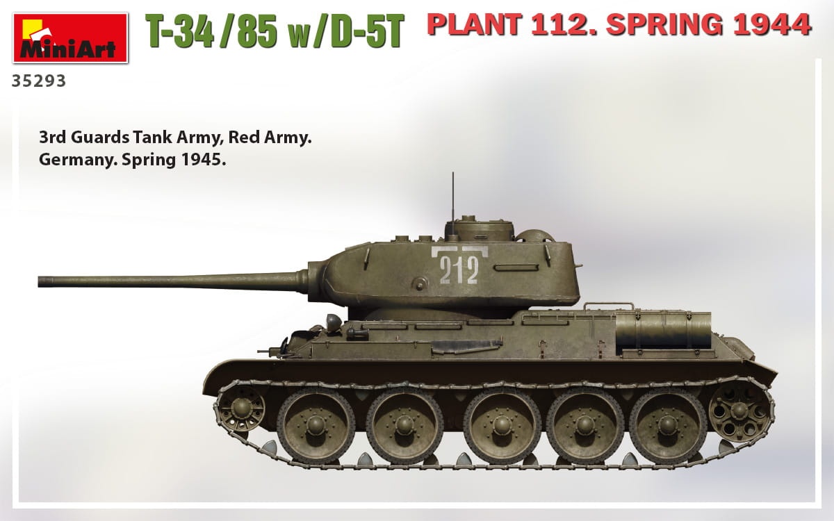 Zdjęcie dodatkowe produktu T-34/85 W/d-5t Plant 112. Spring 1944 1:35 MiniArt 35293