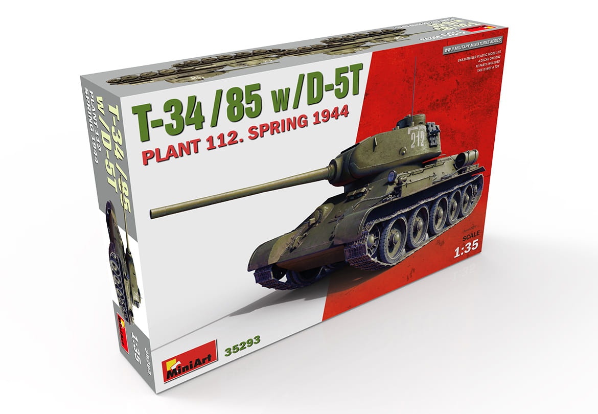 Zdjęcie dodatkowe produktu T-34/85 W/d-5t Plant 112. Spring 1944 1:35 MiniArt 35293