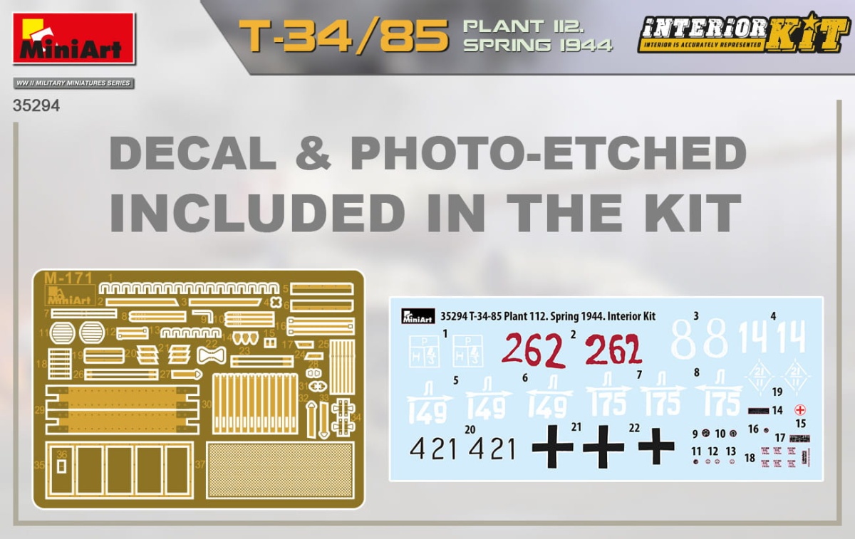 Zdjęcie dodatkowe produktu T-34/85 Plant 112. Spring 1944. Interior Kit 1:35 MiniArt 35294