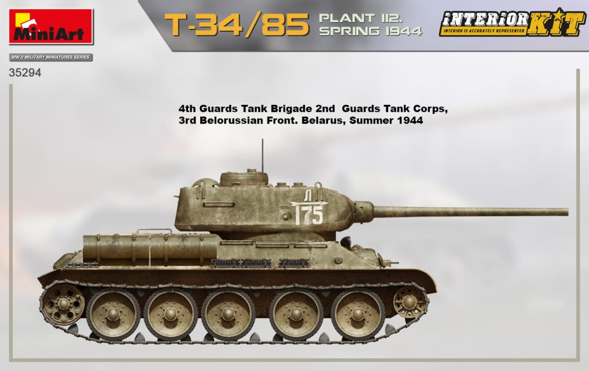Zdjęcie dodatkowe produktu T-34/85 Plant 112. Spring 1944. Interior Kit 1:35 MiniArt 35294