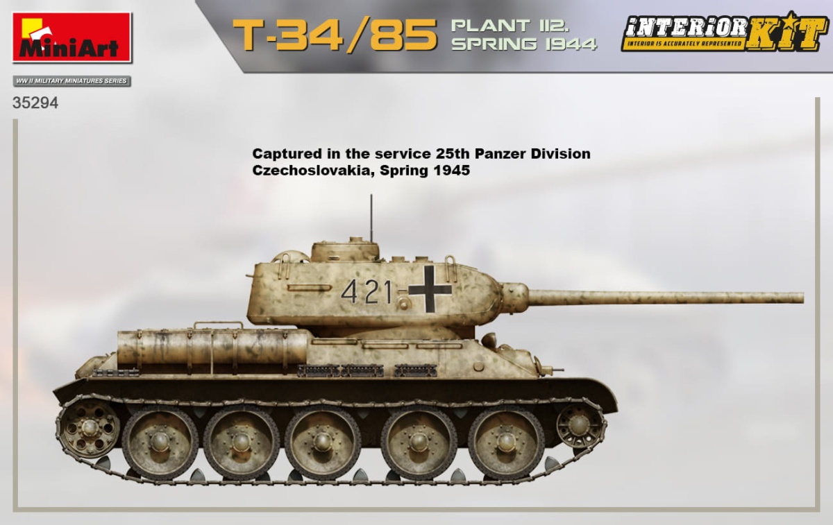 Zdjęcie dodatkowe produktu T-34/85 Plant 112. Spring 1944. Interior Kit 1:35 MiniArt 35294