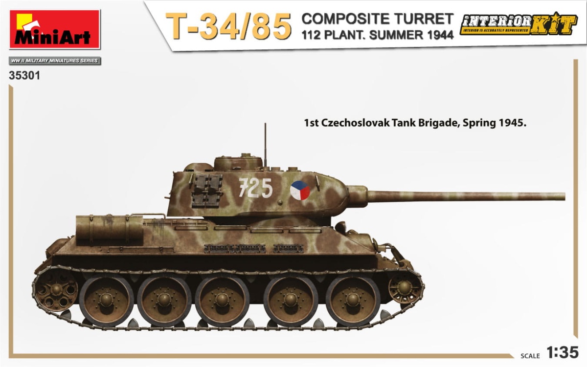 Zdjęcie dodatkowe produktu T-34/85 Composite Turret. 112 Plant. Summer 1944 Interior Kit 1:35 MiniArt 35301