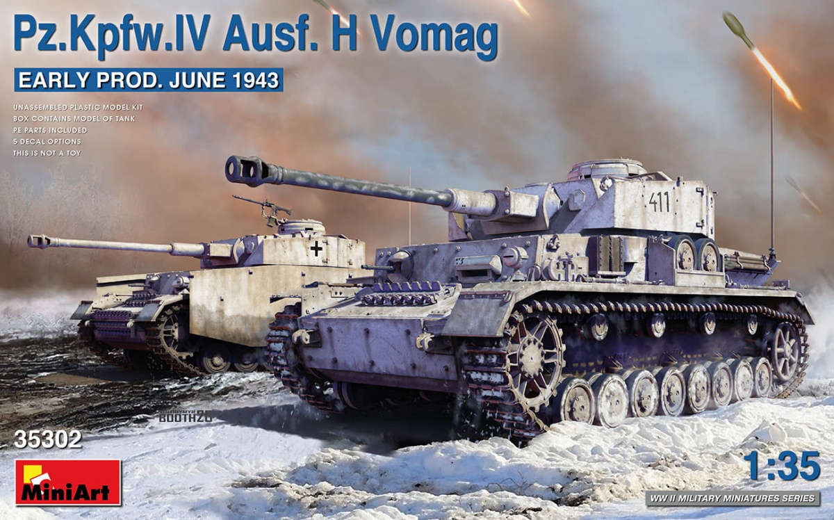 Zdjęcie główne produktu Pz.kpfw.IV Ausf. H Vomag. Early Prod. June 1943 1:35 MiniArt 35302