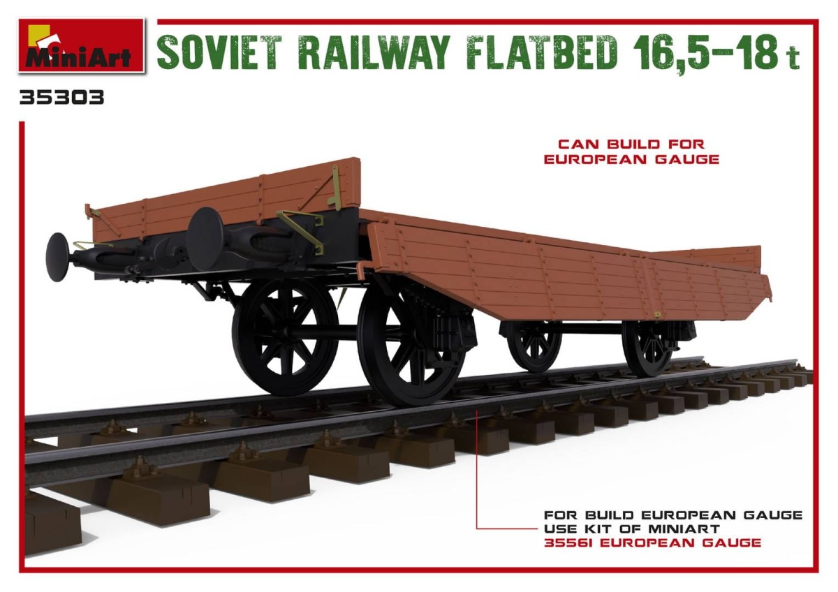 Zdjęcie dodatkowe produktu Soviet Railway Flatbed 16,5-18t 1:35 MiniArt 35303